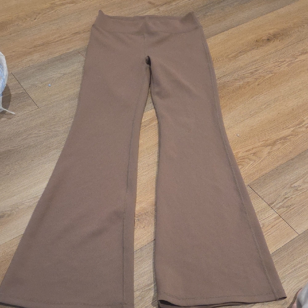 Mono B Brown Wide Leg Pants 34 Inseam